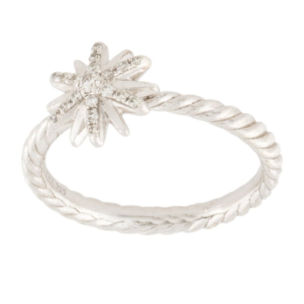 DAVID YURMAN DIAMOND STERLING SILVER STARBURST COCKTAIL RING - Picture 3 of 9